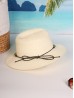 Wide Brim Summer Hat W/ Decorative Beads and Bow